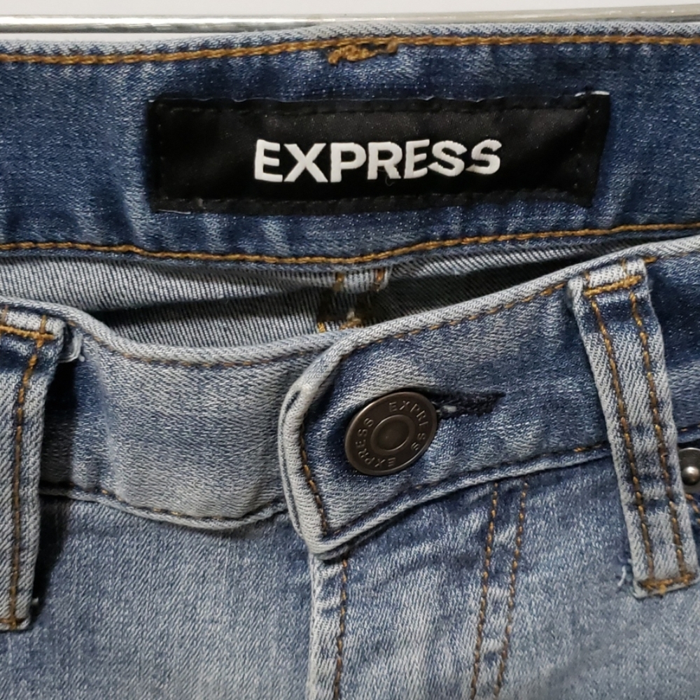 Express tough denim skinny jeans